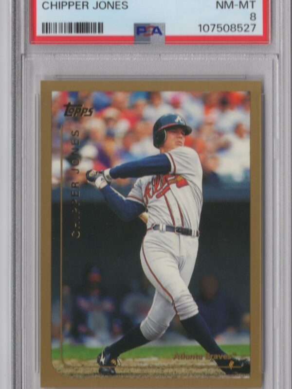 1999 TOPPS TOPPS GOLD CHIPPER JONES PSA 8 ATLANTA BRAVES #355 LOW POP