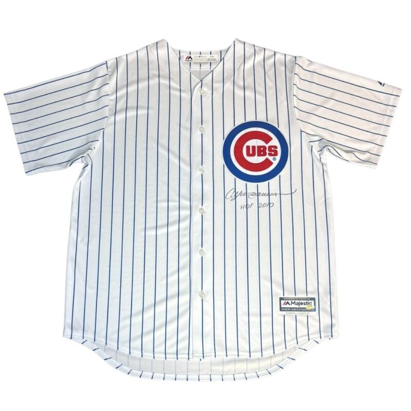 Andre Dawson Autographed Chicago Cubs Majestic Jersey Inscribed HOF 2010
