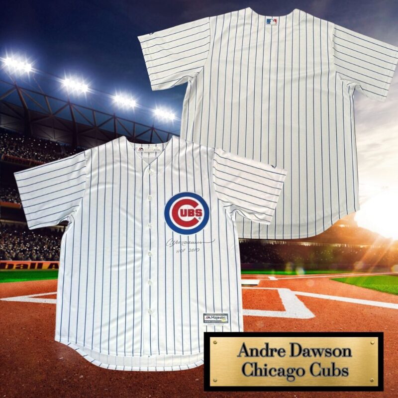 Andre Dawson Autographed Chicago Cubs Majestic Jersey Inscribed HOF 2010 - Image 10