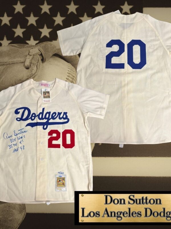 Don Sutton Autographed Los Angeles Dodgers Vintage Mitchell & Ness Jersey