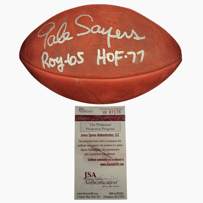 Gale Sayers Autographed signed Wilson NFL Football - Image 6