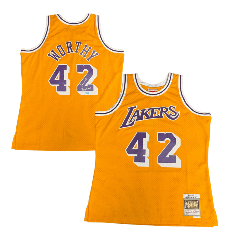 James Worthy Autographed Los Angeles Lakers Mitchell & Ness Jersey - Image 3