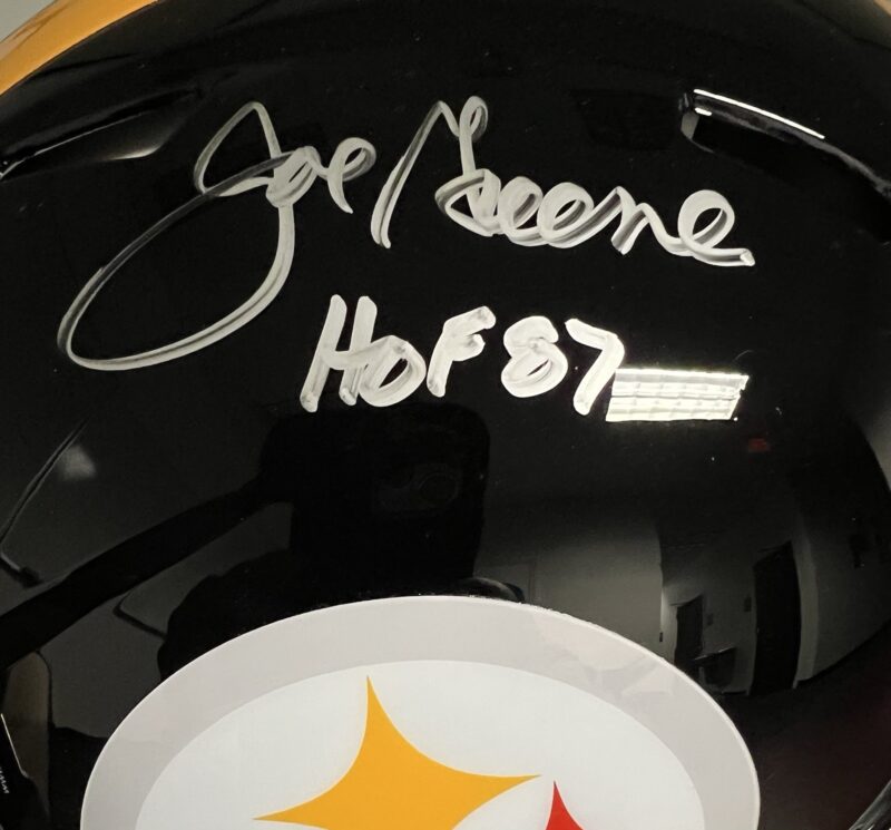 'MEAN' JOE GREEN Autographed on-field Pittsburg Steelers Helmet - Image 4