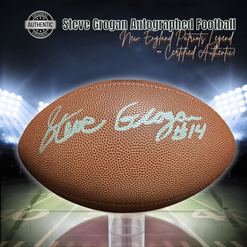 New England Patriots Steve Grogan Autographed Wilson NFL Football