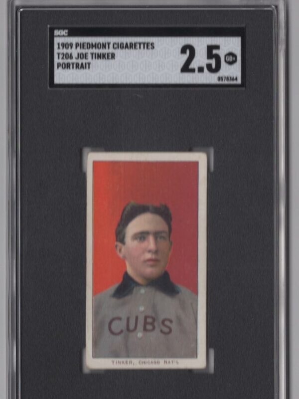 1909 PIEDMONT WHITE BORDER JOE TINKER 0578364 SGC 2.5 CHICAGO CUBS PORTRAIT