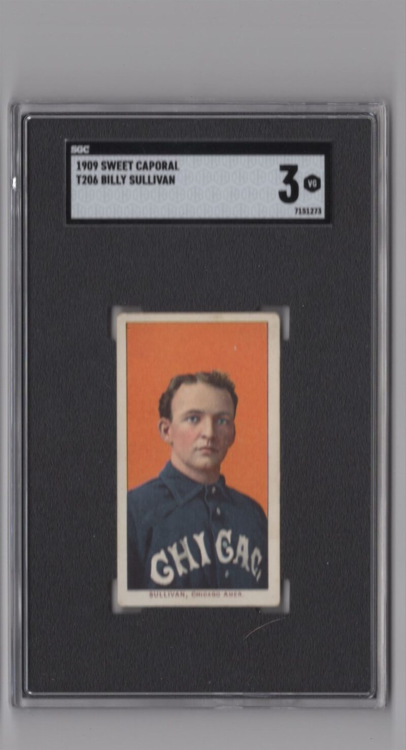 1909 SWEET CAPORAL WHITE BORDER BILLY SULLIVAN SGC 3 CHICAGO POP 23