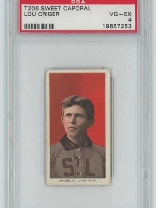 1909 SWEET CAPORAL WHITE BORDER LOU CRIGER PSA 4 ST. LOUIS POP 10 ONLY 9 HIGHER