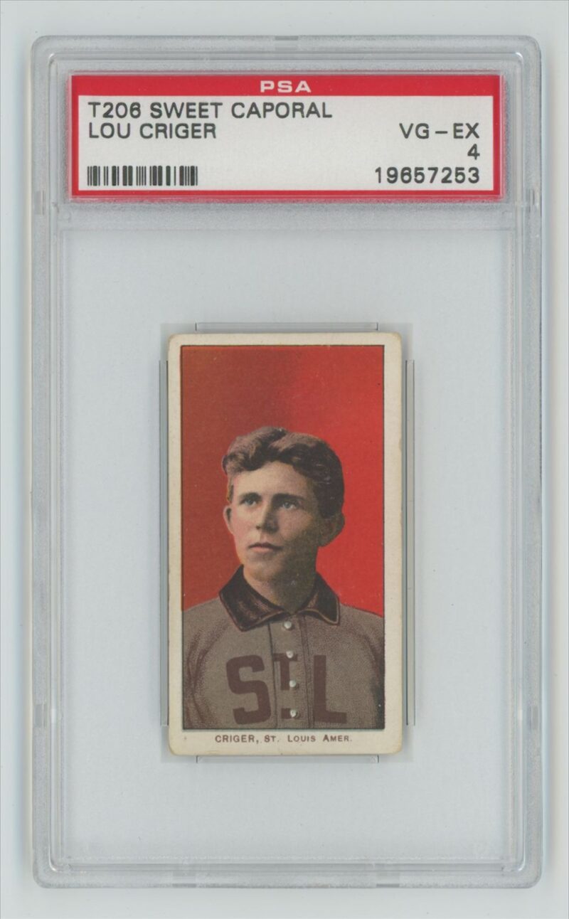 1909 SWEET CAPORAL WHITE BORDER LOU CRIGER PSA 4 ST. LOUIS POP 10 ONLY 9 HIGHER