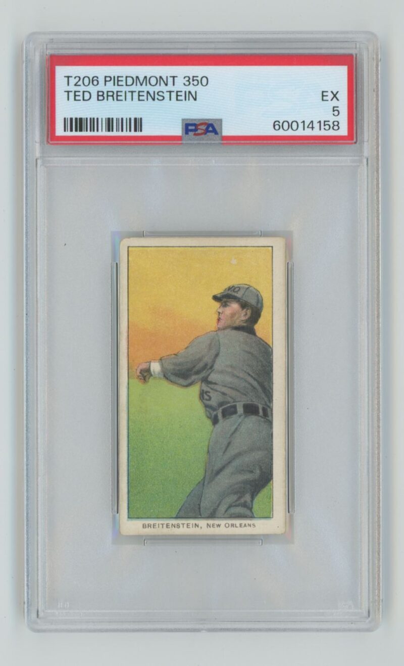 1909 WHITE BORDER TED BREITENSTEIN PSA 5 NEW ORLEANS POP 5 ONLY 4 HIGHER