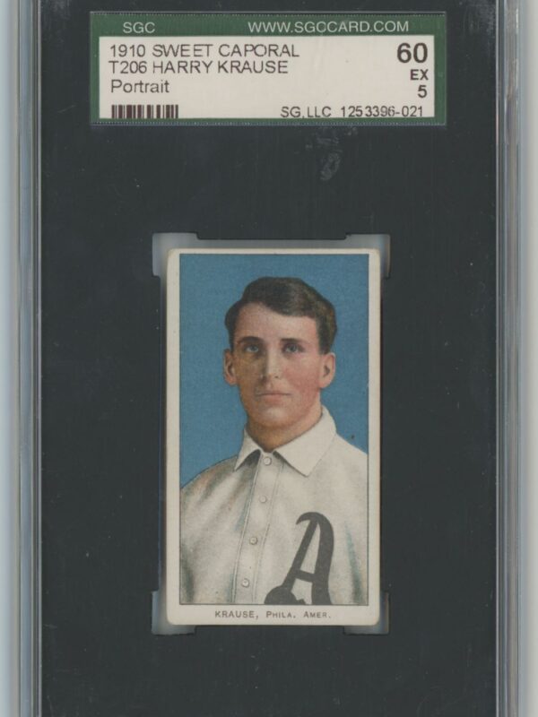 1910 SWEET CAPORAL 350/30 WHITE BORDER HARRY KRAUSE SGC 5 PHILADELPHIA PORTRAIT