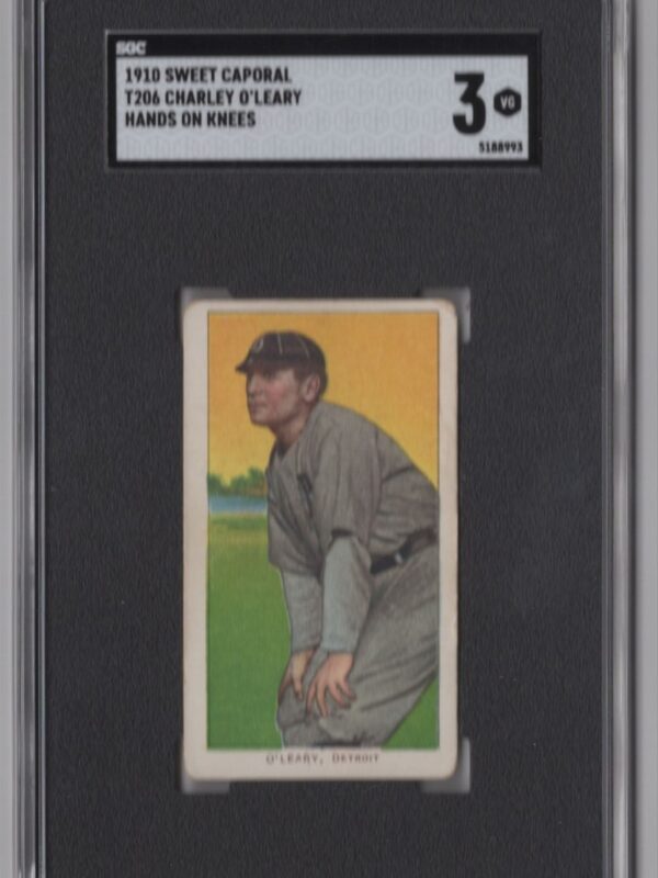 1910 SWEET CAPORAL WHITE BORDER CHARLEY O'LEARY SGC 3 DETROIT HANDS ON KNEES