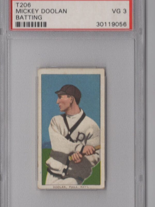 1910 SWEET CAPORAL WHITE BORDER MICKEY DOOLAN PSA 3 PHILA. BATTING