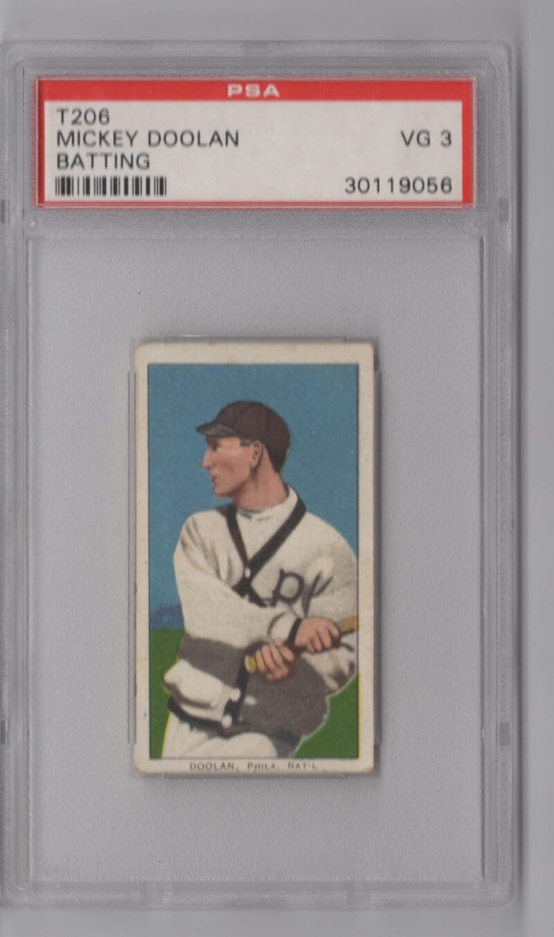 1910 SWEET CAPORAL WHITE BORDER MICKEY DOOLAN PSA 3 PHILA. BATTING