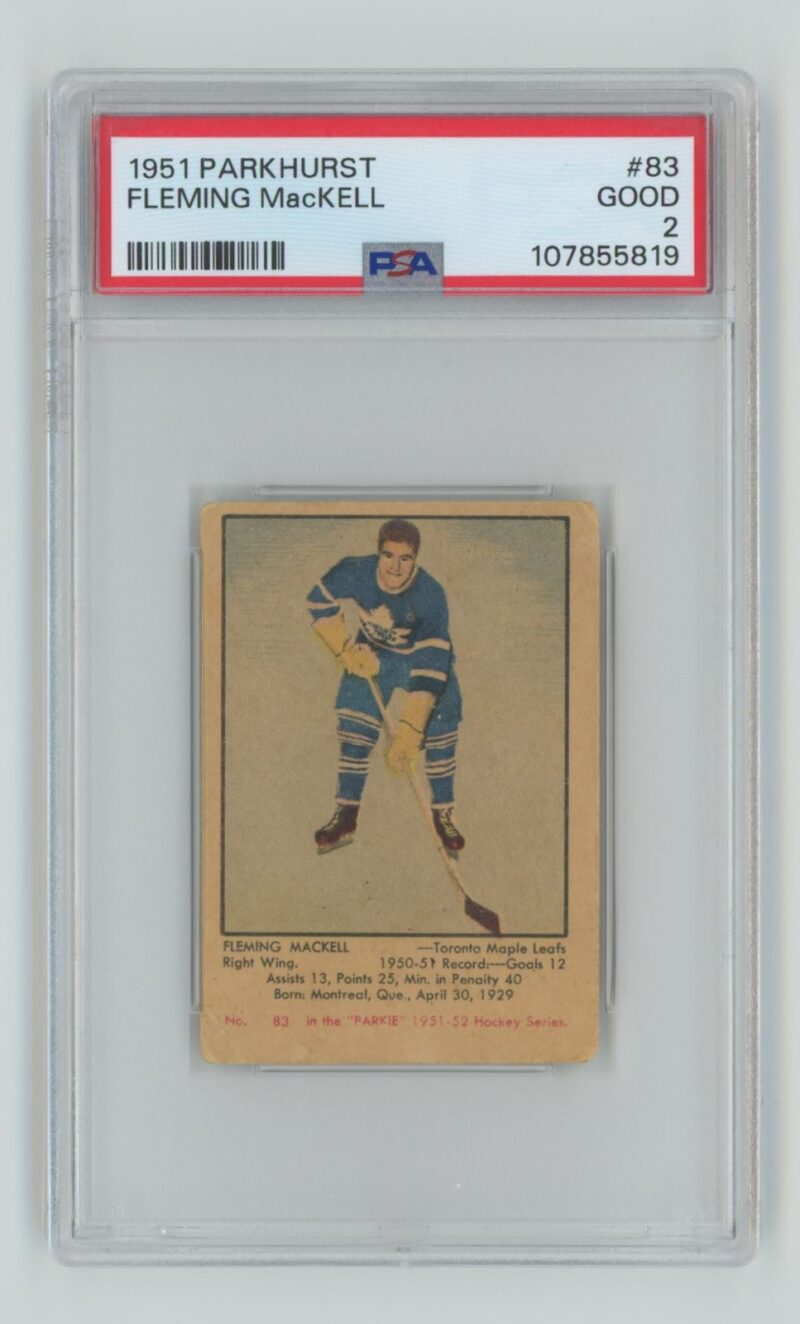 1951-52 PARKHURST FLEMING MACKELL PSA 2 TORONTO MAPLE LEAFS #83