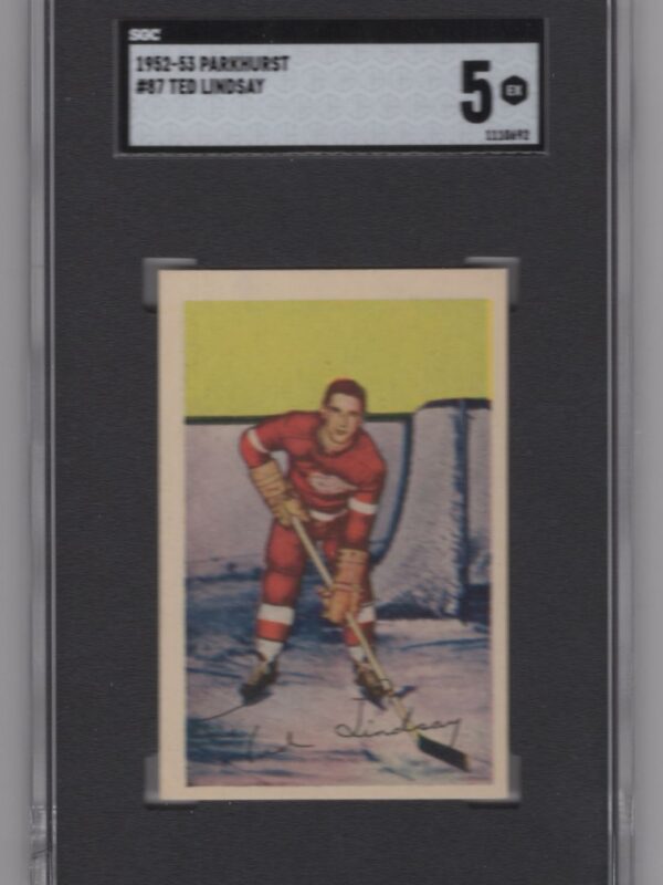 1952-53 PARKHURST TED LINDSAY SGC 5 DETROIT RED WINGS #87 POP: 6