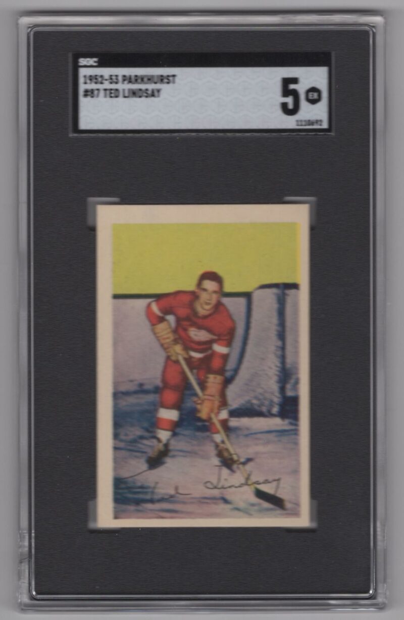 1952-53 PARKHURST TED LINDSAY SGC 5 DETROIT RED WINGS #87 POP: 6