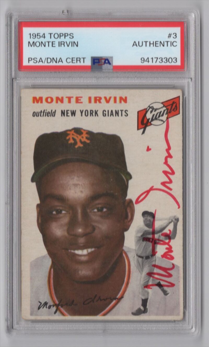 1954 TOPPS MONTE IRVIN AUTO PSA NEW YORK GIANTS #3