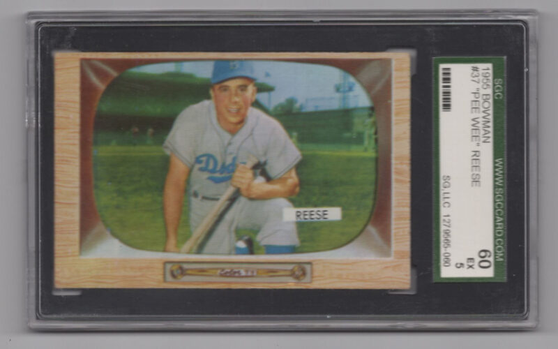 1955 BOWMAN 3-15 PEE WEE REESE SGC 5 BROOKLYN DODGERS #37 POP 65