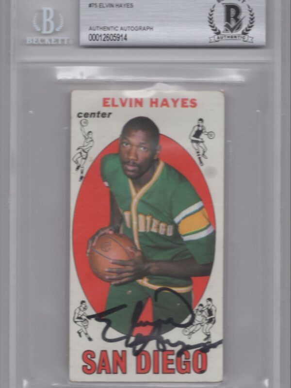 1969-70 TOPPS ELVIN HAYES ROOKIE AUTO BGS SAN DIEGO ROCKETS #75