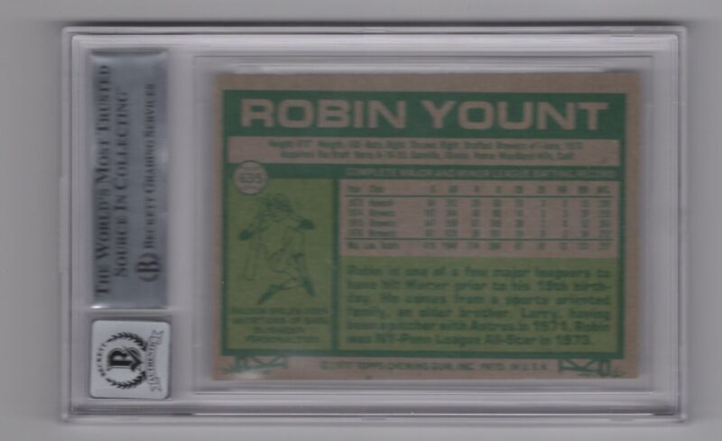 1977 TOPPS ROBIN YOUNT AUTO BECKETT MILWAUKEE BREWERS #635 HAND SIGNED AUTOGRAPH - Image 3