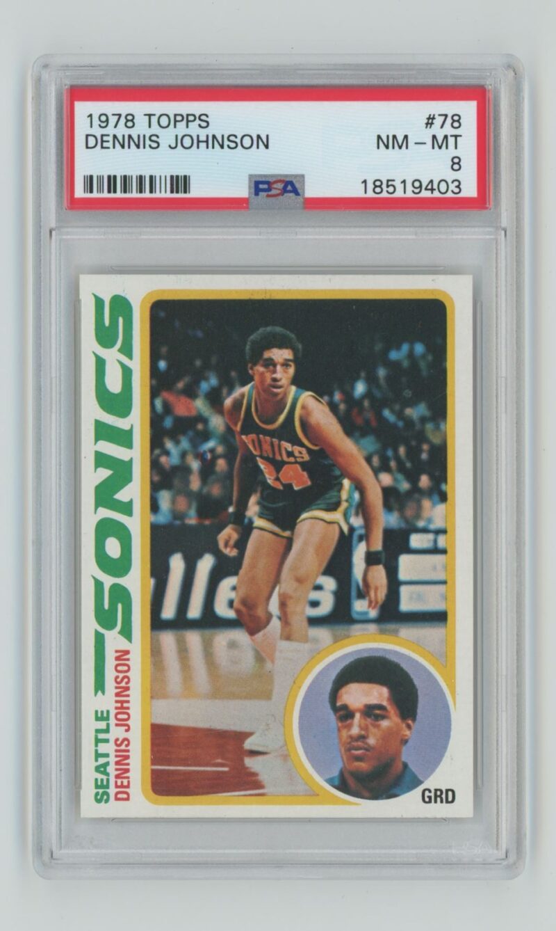 1978-79 TOPPS DENNIS JOHNSON ROOKIE PSA 8 SEATTLE SUPERSONICS #78