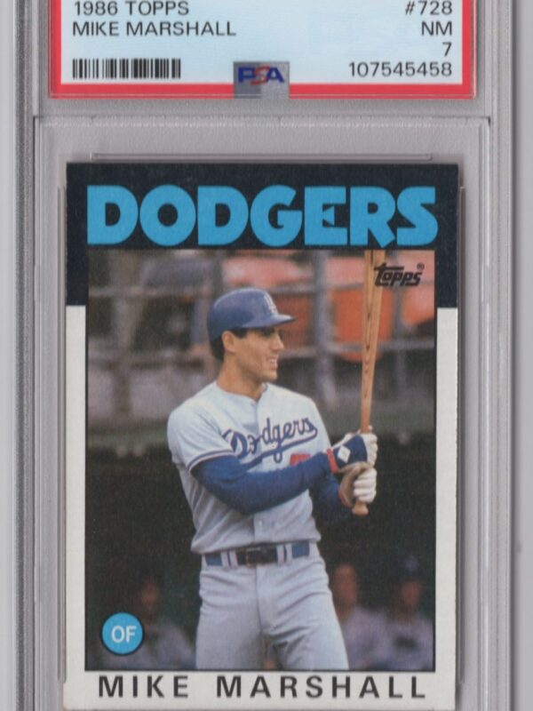 1986 TOPPS MIKE MARSHALL PSA 7 LOS ANGELES DODGERS #728 POP 2