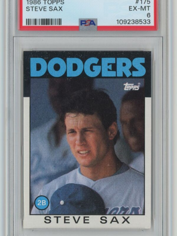 1986 TOPPS STEVE SAX PSA 6 LOS ANGELES DODGERS #175