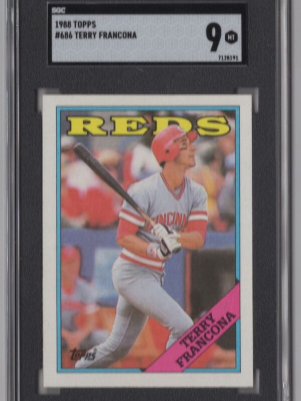 1988 TOPPS TERRY FRANCONA ROOKIE SGC 9 CINCINNATI REDS #686