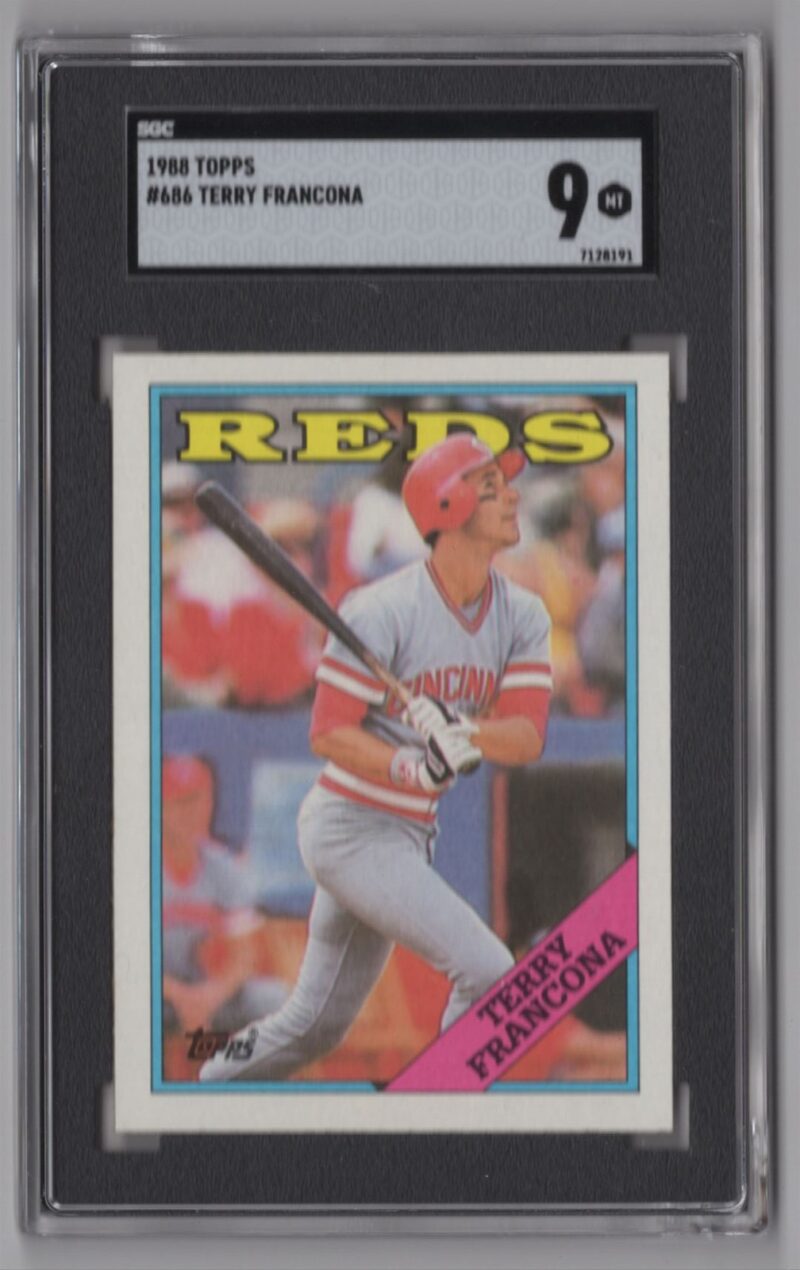 1988 TOPPS TERRY FRANCONA ROOKIE SGC 9 CINCINNATI REDS #686