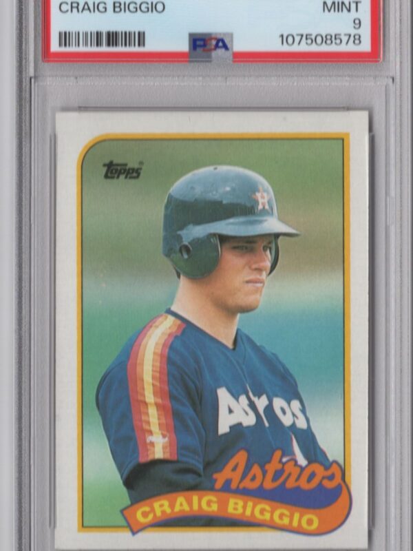 1989 TOPPS CRAIG BIGGIO ROOKIE PSA 9 HOUSTON ASTROS #49