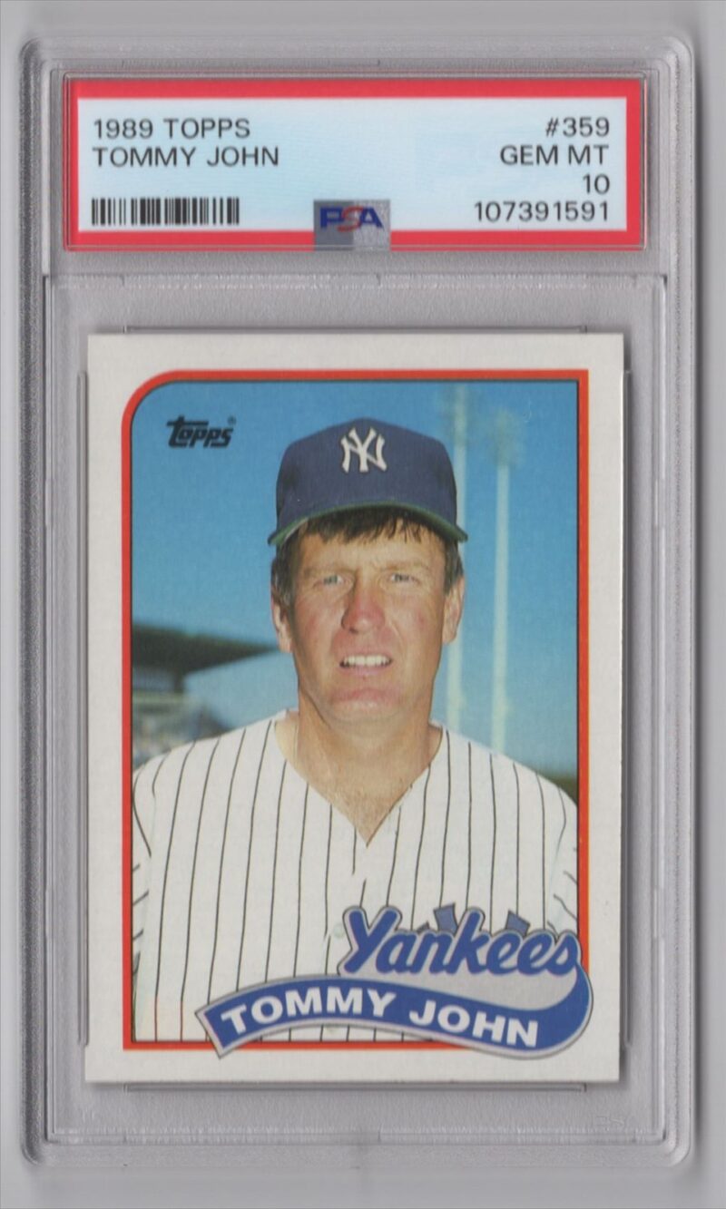 1989 TOPPS TOMMY JOHN PERFECT PSA 10 20.00 10 NEW YORK YANKEES #359 POP 15 W/