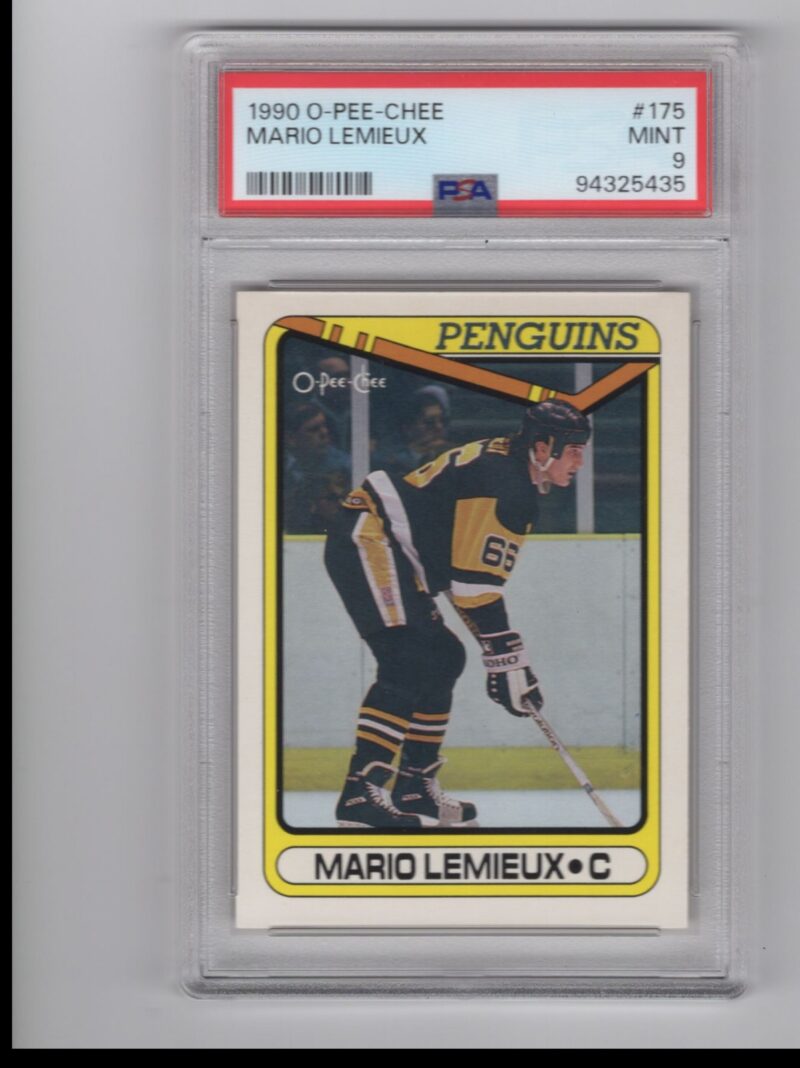 1990 91 O PEE CHEE 3 15 MARIO LEMIEUX PSA 9 PITTSBURGH PENGUINS 175 286685185872