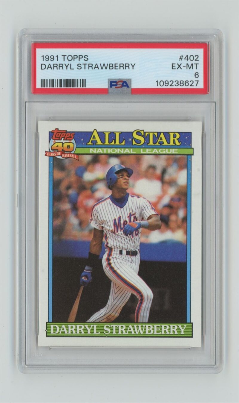 1991 TOPPS DARRYL STRAWBERRY PSA 6 NEW YORK METS #402 POP 4, TOTAL POP 68