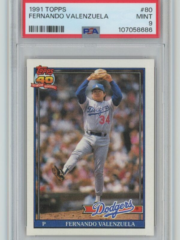 1991 TOPPS FERNANDO VALENZUELA PSA 9 LOS ANGELES DODGERS 80 POP 10 ONLY 16 286740692402