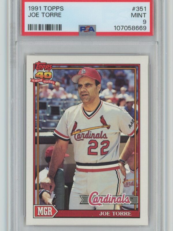 1991 TOPPS JOE TORRE PSA 9 ST LOUIS CARDINALS 351 POP 13 ONLY 9 HIGHER 286740692412