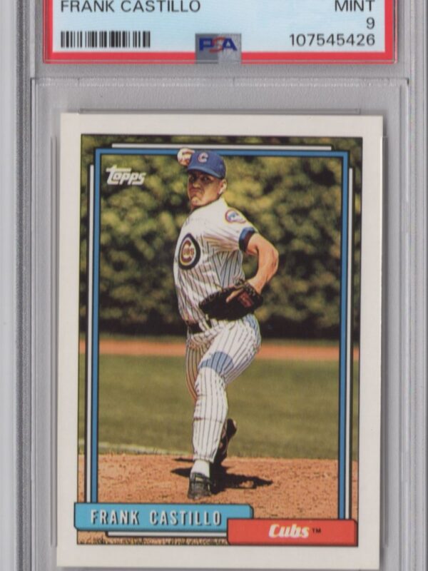 1992 TOPPS FRANK CASTILLO ROOKIE PSA 9 CHICAGO CUBS #196 POP 2 ONLY 1 HIGHER
