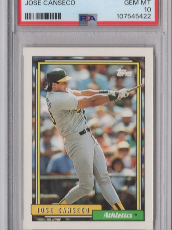 1992 TOPPS JOSE CANSECO PSA 10 OAKLAND ATHLETICS #100