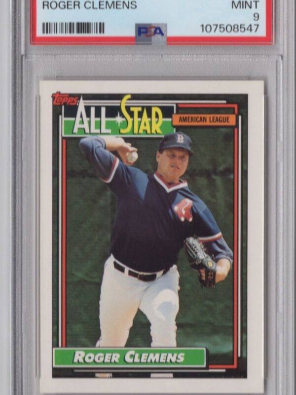 1992 TOPPS ROGER CLEMENS PSA 9 BOSTON RED SOX #405 POP ONLY 20