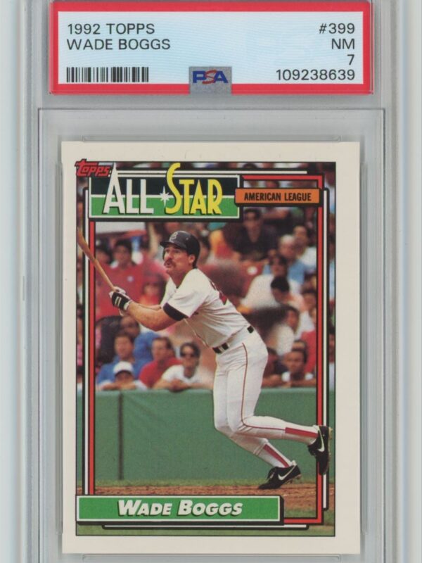 1992 TOPPS WADE BOGGS PSA 7 BOSTON RED SOX #399 POP 2, TOTAL POP ONLY 65
