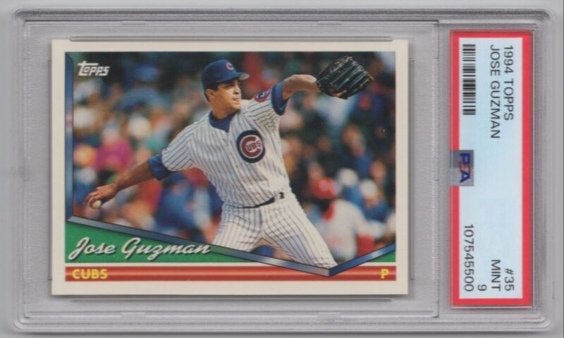 1994 TOPPS JOSE GUZMAN PSA 9 CHICAGO CUBS #35 POP 1 ZERO HIGHER