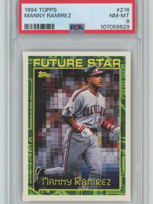1994 TOPPS MANNY RAMIREZ PSA 8 CLEVELAND INDIANS 216 286740707542