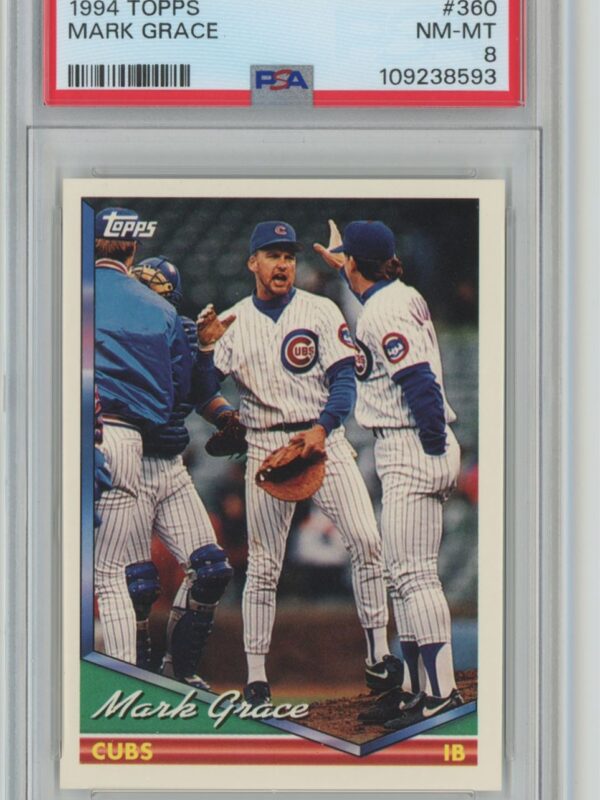 1994 TOPPS MARK GRACE PSA 8 CHICAGO CUBS #360