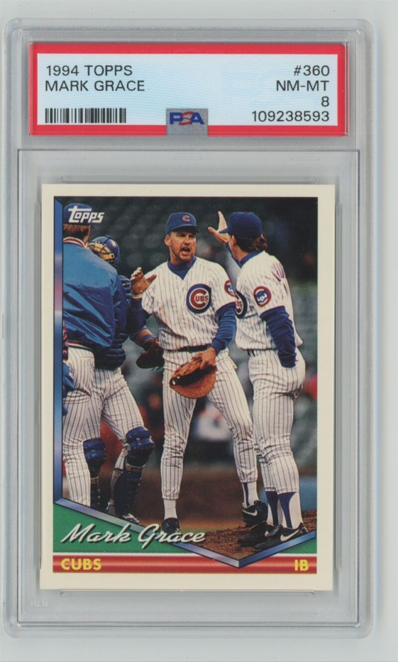 1994 TOPPS MARK GRACE PSA 8 CHICAGO CUBS #360