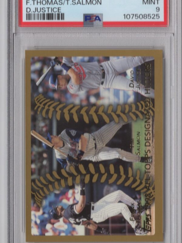 1999 TOPPS GOLD FRANK THOMAS TIM SALMON DAVID JUSTICE PSA 9 CHICAGO WHITE SOX