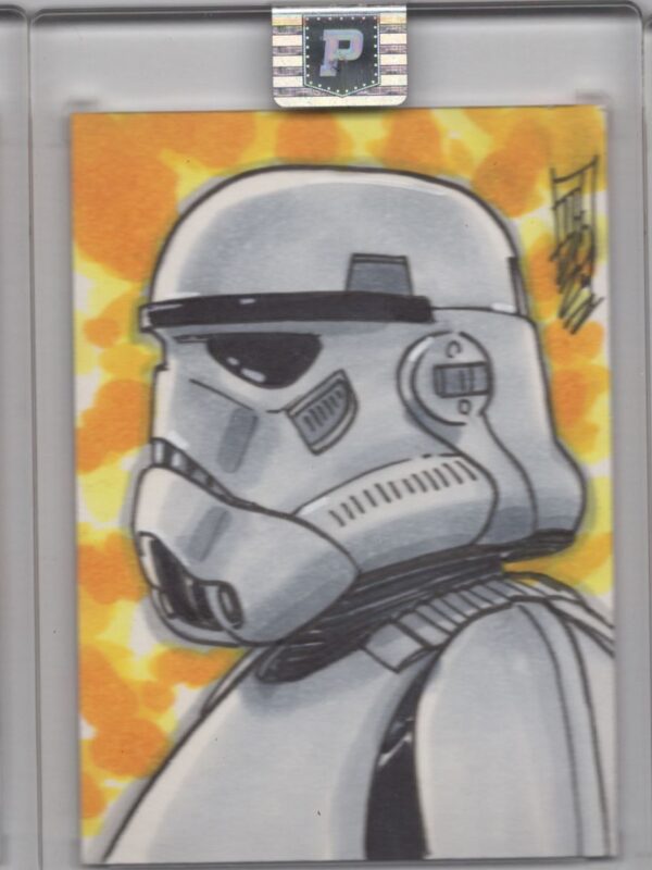 2023 TOM HODGES STORMTROOPER AUTO PRISTINE STAR WARS HAND SKETCH 1 OF 1