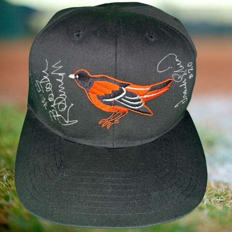 Brooks Robinson and Frank Robinson Baltimore Orioles Baseball Cap Autographed