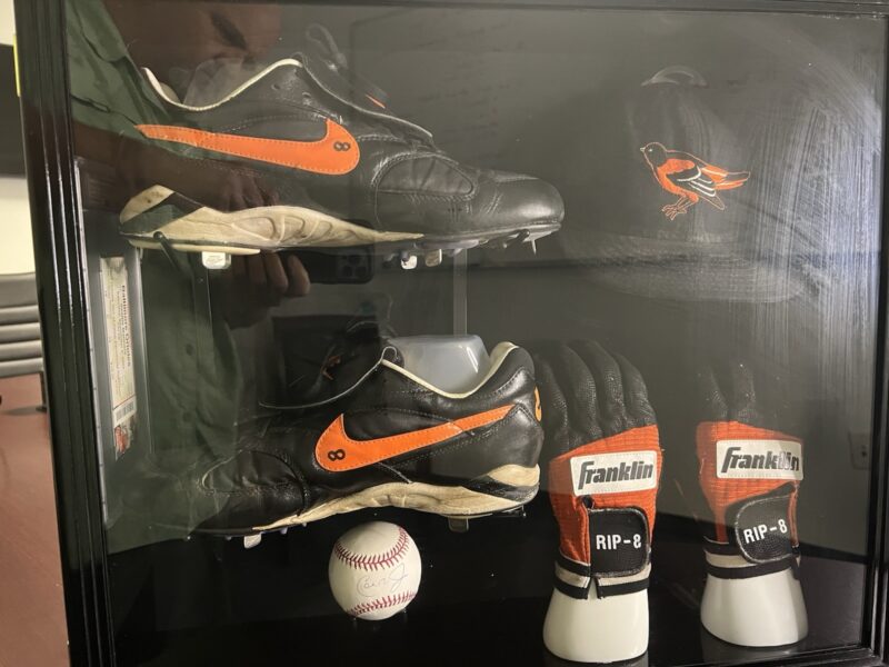 Cal Ripken Game & Pre-Season Worn Cleats, Cap & Batting Gloves and Game Ticket - Image 3