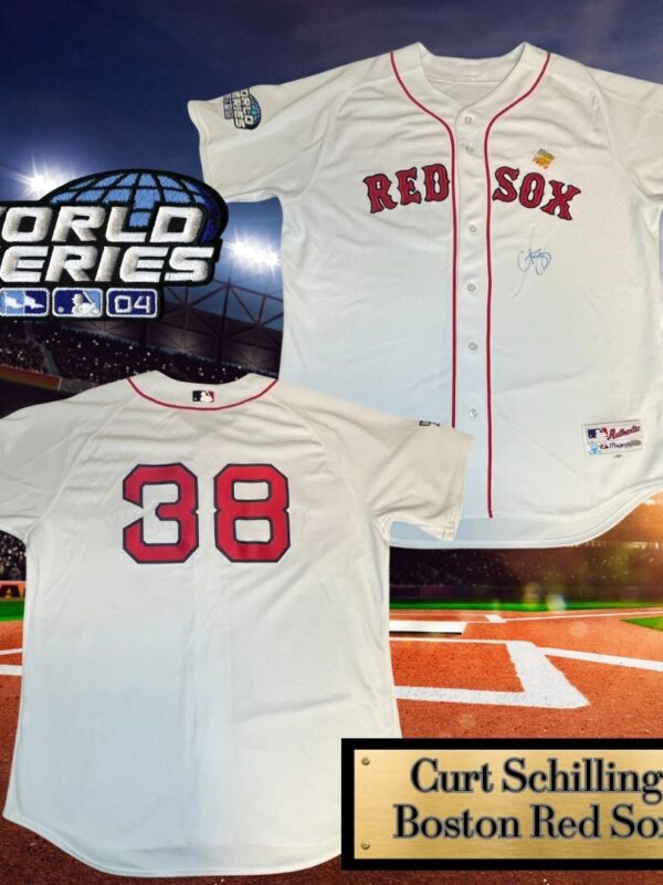 Curt Schilling Autographed Boston Red Sox 2004 World Series Majestic Jersey