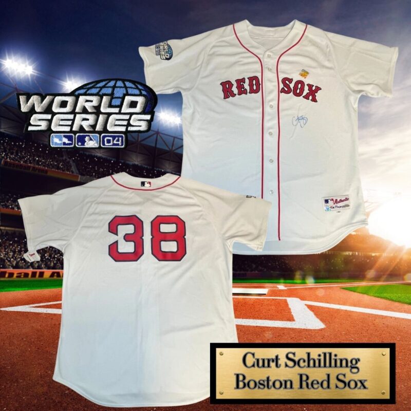 Curt Schilling Autographed Boston Red Sox 2004 World Series Majestic Jersey