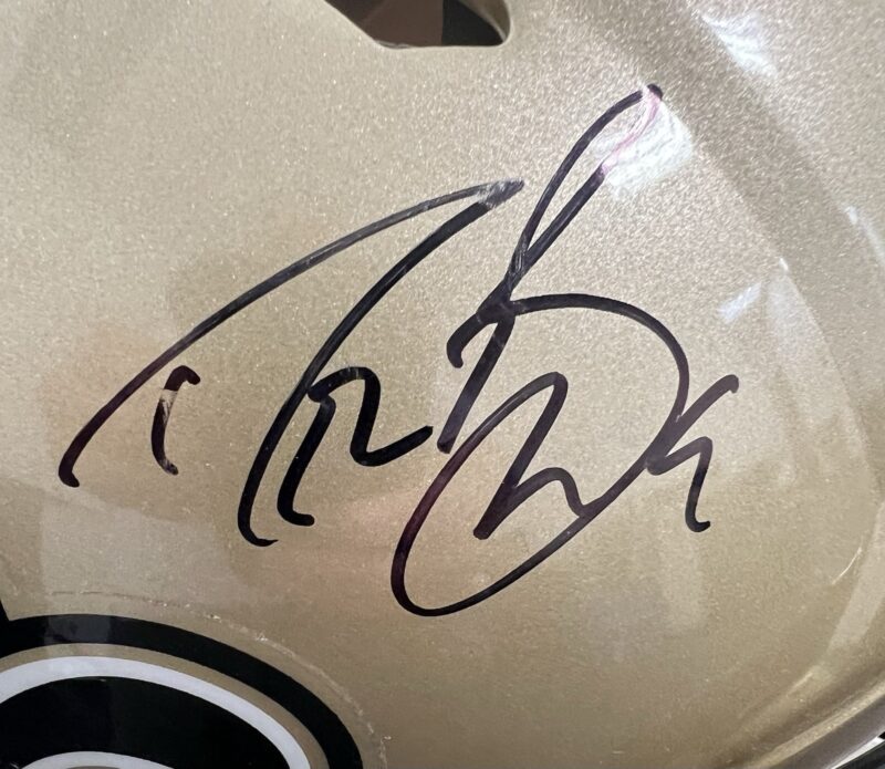 Drew Brees Autographed signed New Orleans Saints on-field NFL Helmet - Image 6